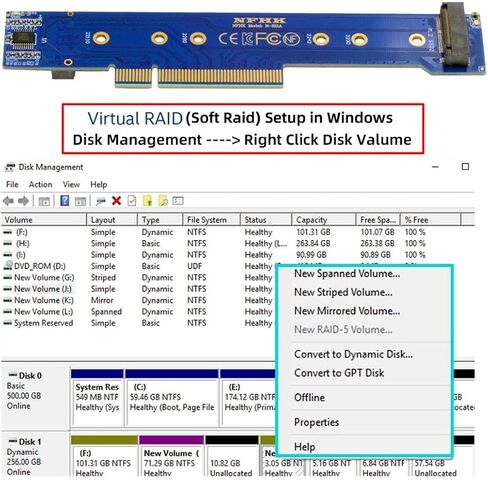 محول ChenYang M.2 NVME إلى PCIe 3.0/4.0 X8 ثنائي NVME/AHCI SSD إلى محول بطاقة توسيع PCI Express Gen4 in Saudi Arabia
