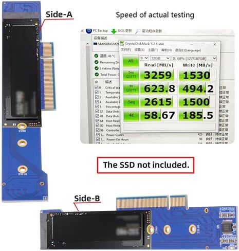 محول ChenYang M.2 NVME إلى PCIe 3.0/4.0 X8 ثنائي NVME/AHCI SSD إلى محول بطاقة توسيع PCI Express Gen4 in Saudi Arabia