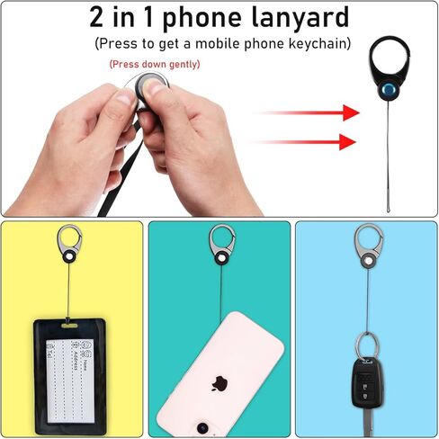 2 In 1 Phone Lanyards, Phone Lanyards and Finger Lanyards, Removable Phone Lanyards, Multifuctional Phone Lanyards with 1 Phone Phone Tether Tab Suit for Most Smartphones in Kuwait