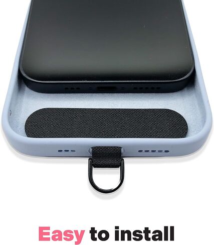 حلقات الهاتف: حبل هاتف حول الرقبة - حبل هاتف محمول حول الجسم - مقود هاتف قابل للتعديل للمشي - مع وسادة صغيرة ومشبك دوار عالي التحمل باللون الأسود in Kuwait