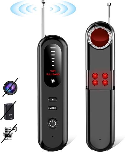 Hidden Camera Detector Spy Camera Finder,Bed Bug Hidden Camera Detectors For Hotels,RF Detectors For Travel,Listening GPS Tracking/Tracker Device Detector For Car,5 Levels Sensitivity 3 Modes(Black) in Saudi Arabia