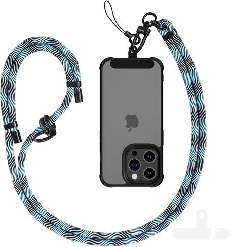 Cell Phone Lanyard Universally，Adjustable Woven Cell Phone Lanyard Crossbody Neck Strap with 2pcs Phone Patch Compatible with Most Smartphones（Beige） in Saudi Arabia