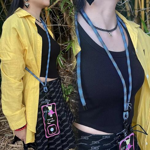 Cell Phone Lanyard Universally，Adjustable Woven Cell Phone Lanyard Crossbody Neck Strap with 2pcs Phone Patch Compatible with Most Smartphones（Beige） in Saudi Arabia