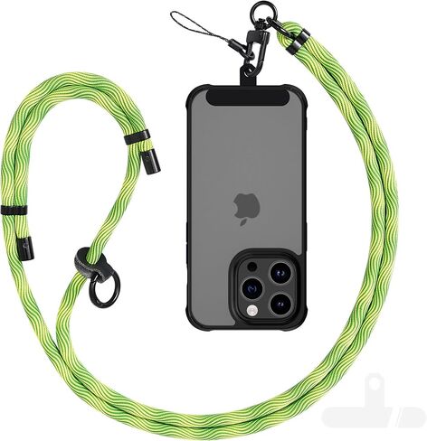 Cell Phone Lanyard Universally，Adjustable Woven Cell Phone Lanyard Crossbody Neck Strap with 2pcs Phone Patch Compatible with Most Smartphones（Beige） in Saudi Arabia