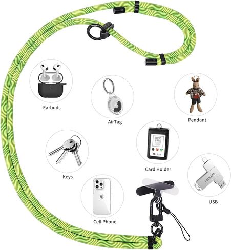 Cell Phone Lanyard Universally，Adjustable Woven Cell Phone Lanyard Crossbody Neck Strap with 2pcs Phone Patch Compatible with Most Smartphones（Beige） in Saudi Arabia