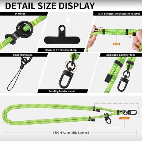 Cell Phone Lanyard Universally，Adjustable Woven Cell Phone Lanyard Crossbody Neck Strap with 2pcs Phone Patch Compatible with Most Smartphones（Beige） in Saudi Arabia