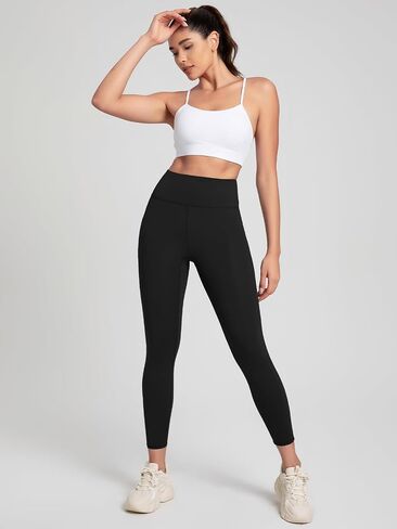 High Waist Yoga Leggings for Women Tummy Control Running Workout Pants(25 Inch Inseam) in Saudi Arabia