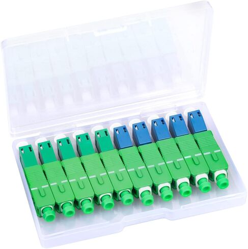 10 Pack Fiber Optic Adapter, 5PC SC/APC Male to LC/UPC Female & 5PC SC/APC Male to LC/APC Female Singlemode Adapter Fiber Optic Connector FTTH Adaptor Convertor for Visual Fault Locator in Saudi Arabia