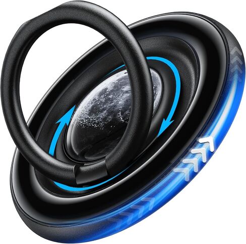 TORRAS 360 درجة فيدجيت سبينر حامل حلقي للهاتف المغناطيسي، مناسب لملحقات PopSocket MagSafe القابلة للإزالة لهاتف iPhone 16،15،14، 13، 12 Pro/Max، Samsung Galaxy، Google، Ostand SpinRing، أسود in Saudi Arabia