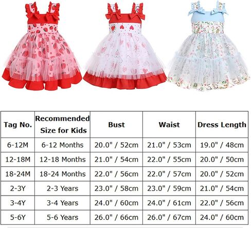 ODASDO الصغار الاطفال الفتيات الحب القلب الفراولة الأرنب مطبوعة كشكش Bowknot تول الأميرة فساتين الحفلات بلا أكمام in Saudi Arabia