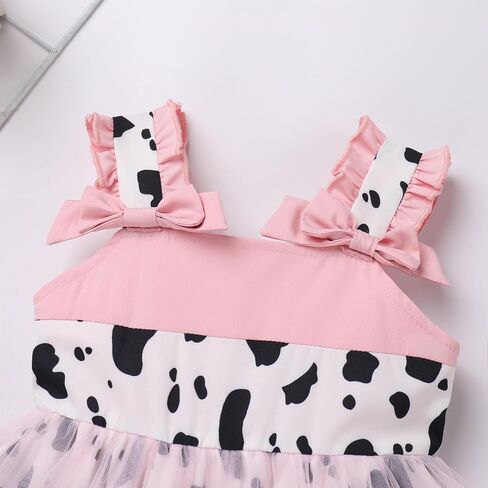 ODASDO الصغار الاطفال الفتيات الحب القلب الفراولة الأرنب مطبوعة كشكش Bowknot تول الأميرة فساتين الحفلات بلا أكمام in Saudi Arabia
