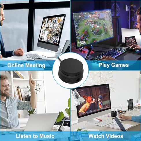 مقبض التحكم في مستوى الصوت USB للتحكم في مستوى الصوت للكمبيوتر الشخصي متوافق مع Windows10/8/7/Vista/XP/Mac/Android/IOS، وحدة تحكم عن بعد بحجم سماعة الرأس 3.5 مم in Kuwait