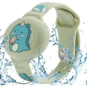Compatible for AirTag Kids Bracelet, Cute Kid Air Tag Wristband Adjustable Hidden Watch Band Air Tag Holder for Apple Air Tag, Soft Silicone Waterproof Air Tag Case for Kids (Unicorn)