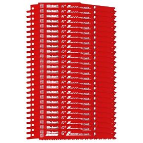 25 Pack 6/12 TPI 9 Inch Stud and Nail Saw Blades - Bi-Metal Reciprocating Blades for Cutting Nail-Embedded Wood, Metal, and PVC, with Storage Case