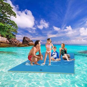 سجادة مياه عائمة، سجادة عائمة على شكل وسادة زنبق مقاس 9 × 6 بوصة، وسادة عائمة من إسفنج الماء مكونة من 3 طبقات للاستجمام في المياه والاسترخاء، سجادة أنشطة مائية سميكة ومتينة للبحيرة والمحيطات in Kuwait