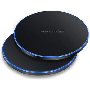 Wireless Charger,[2 Pack] Fast 20W Wireless Charging Pad/Mat Compatible with Samsung Galaxy S24/S24+/S24 Ultra /S23/S22/S21/S20/S10,for Google Pixel 8/7/6,LG,for iPhone(Black)
