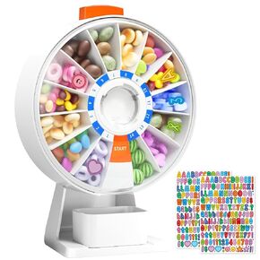 Daviky Snack Spinner, Baby Food Storage Containers with 14-Compartment, Push Button Design, 2 Fun Sticker Pack, BPA-Free, Leakproof Snack containers for Kids(Pink)