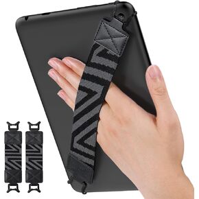 MoKo Security Hand-Strap for 9-11 Inch Tablet, iPad/iPad Pro/iPad Air/Kindle Fire HD/Samsung, High-Elasticity Versatile Hand Strap Lightweight Finger Grip Holder, 2 Pack, Black