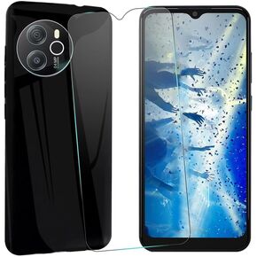 حافظة لهاتف Blackview Shark 8/Oscal Tiger 12 (6.78 بوصة)، حافظة بغطاء أسود لهاتف Blackview Shark 8/Oscal Tiger 12 مع واقي شاشة من الزجاج المقوى in Kuwait