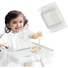 Disposable Bibs Baby Girl Boy，Long Bibs For Eating Toddlers1-6Years，Babies Plastic Waterproof Food kids Feeding Bibs