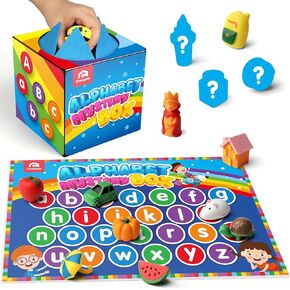 Coogam Mystery Surprise Box, Fine Motor Letter Matching and Sorting Game, 26pcs Alphabet Educational Montessori Learning Toy Gift for Preschool Kindergarten 3 4 5 Year Old