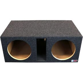 Atrend Bbox Dual Vented 12 Inch Subwoofer Enclosure - Pro Series Dual Vented SPL Car Subwoofer Boxes & Enclosures - Made in USA Subwoofer Box Improves Audio Quality, Sound & Bass - Nickel Finish Terminals