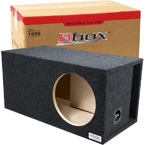 Atrend Bbox Single Vented 10 Inch Subwoofer Enclosure - SPL-Premium Subwoofer Box Improves Audio Quality, Sound & Bass - Nickel Finish Terminals (10LSV)