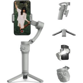 Phone Gimbal Stabilizer 3-Axis Foldable Gimbal for Video Recording with Face Trakcing TikTok YouTube Vlog Stabilizer for Android and iPhone 15/15 Pro Max/14/14 Pro