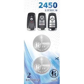 CR2450 Remote Key Fob Battery for Ford Lincoln Case Shell 2017-2023 Bronco EcoSport Edge Expedition Explorer F-150 250 350 450 550 Fusion Mustang Ranger Transit Aviator Corsair Nautilus Navigator