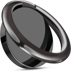 Smooth Alloy Phone Ring Grip Holder, 360 Rotation finger ring Kickstand for iPhone, iPad, Samsung, and all Smartphones Tablets (PRG-B)