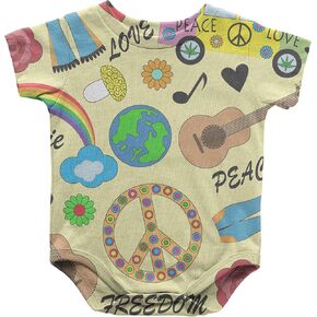 Hippie Love Peace Freedom Infant One Piece Snapsuit Bodysuit 6 Months Multi-color