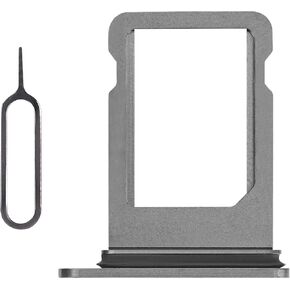 for iPhone Xs Black Single SIM Card Slot Adapter Part for iPhoneXs Card Tray Holder Single SIM Version with Waterproof Rubber Ring Needle Ejector for A1920 A2097 A2098 A2099 A2100