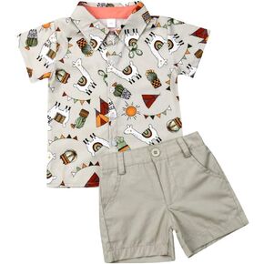 MERSARIPHY Baby Boy Hawaiian Outfit Infant Boy Button Down Shirt Baby Shorts Baby Summer Clothes Baby Boy Beach Clothes