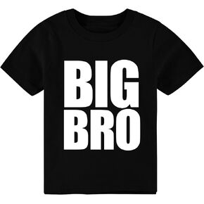 Big Brother Shirt Toddler 2T-7T Pregnancy Announcement T-shirts I Am being Promoted to Big Brother Tees Kids Black Summer Top