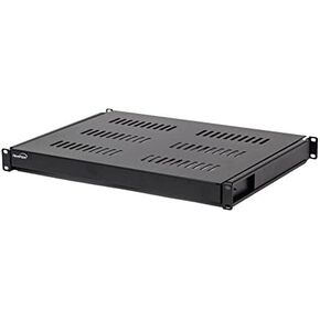 Navepoint 1U 19-Inch Sliding IT Network Cabinet Shelf 20.25" Max Mounting Depth Cabinet Enclosure Black