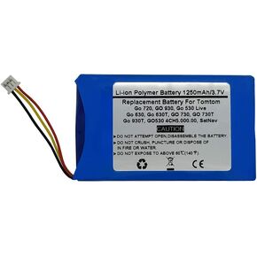 3.7V 1250mAh Replacement GPS Navigator Battery for Tomtom Go 720 GO 930 Go 530 Live Go 630 Go 630T GO 730 GO 730T Go 930T GO530 4CH5.000.00 SatNav,1697461,AHL03714000,VF8