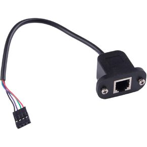 RJ11 6P4C Female to DP 4P Male Telephone Panel Mount LAN Network Ethernet Extension Cable 15cm