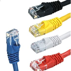 Buhbo 1.5Ft Cat5E UTP Ethernet Network Booted Cable (10-Pack), Multi-Color Black, Blue, Red, Yellow, White