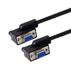 PNGKNYOCN 30 cm Straight Through DB9 RS232 Serial Cable. 90 Degree Right Angled RS232 Female to Female Cable, YOUCHENG, for Computers, Printers, Scanners(R/R)