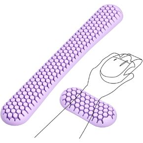 black keyboard wrist rest set，ergonomic wrist pad for keyboard and mouse.Soft silicone wrist rest typing relieves wrist pain, suitable for offices, homes, games, Laptops and computers