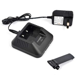 TWAYRDIO UV5R Battery Charger Walkie Talkie Desktop Charger with Belt Clip for Baofeng UV-5R UV-5RA UV-5RB UV-5RC UV-5RD UV-5RE UV-5RE Plus Ham Radio