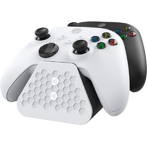 Duo Charging Station Dock for Xbox Series X/S/One - Charge 2 x Official Xbox Controllers - Includes 2 x Batteries - 2 x Swappable Faceplates