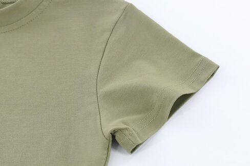 Toddler Baby Boys Girls Summer Clothes Set - Cotton Solid Plain Short Sleeve T-Shirt Tops + Shorts Cute Outfits Set in Saudi Arabia
