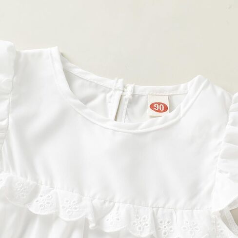 ملابس Happy Town للأطفال الصغار والبنات، تي شيرت وبلوزة بدون أكمام مكشكشة وسروال قصير وملابس صيفية in Kuwait