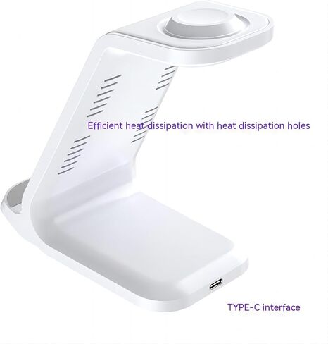 Wireless Charger for Samsung Phones,3 in 1 Wireless Charger for Mobile Phones Watches and Airpods,Simply Put Down The Device to Quickly Charge（Black） in Saudi Arabia