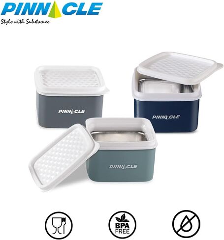 Baby/ Toddler/ Kids Stainless Steel Insulated Food Storage Container Small Leak Proof Lunch Box- 3 pk. 8 oz Snack Containers- Square Thermal Food Container With Airtight Lid On The Go, School, Daycare in Saudi Arabia