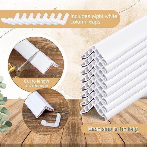 8 Pcs Wall Corner Guard Edge Protector with Adhesive Backing 1 x 1 x 39.37 Inch Wall Corner Bumpers Baby Proofing Corner Guard for Wall Garage Cabinet Fireplace Furniture Cribs in Saudi Arabia