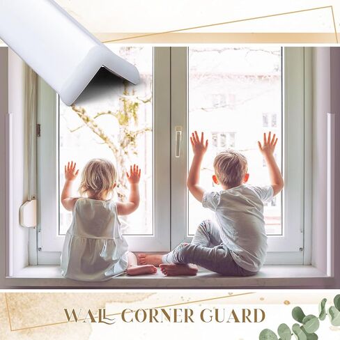 8 Pcs Wall Corner Guard Edge Protector with Adhesive Backing 1 x 1 x 39.37 Inch Wall Corner Bumpers Baby Proofing Corner Guard for Wall Garage Cabinet Fireplace Furniture Cribs in Saudi Arabia