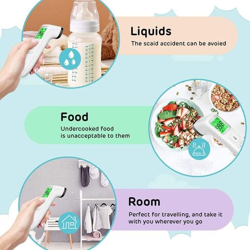Thermometer for Adults, No-Touch Baby Thermometer, Infrared Digital Thermometer for Kids, Accurate Reading with Large LCD Screen, Fever Alarm in Saudi Arabia