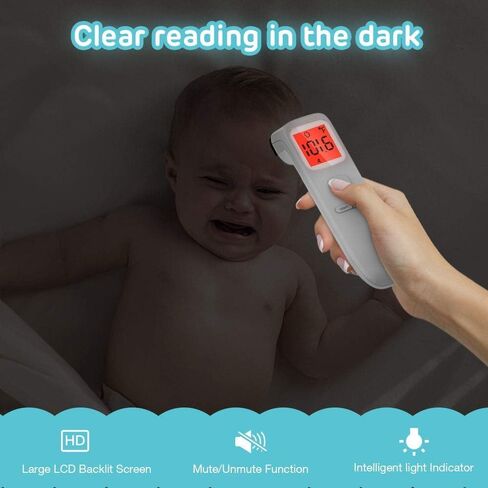 Thermometer for Adults, No-Touch Baby Thermometer, Infrared Digital Thermometer for Kids, Accurate Reading with Large LCD Screen, Fever Alarm in Saudi Arabia